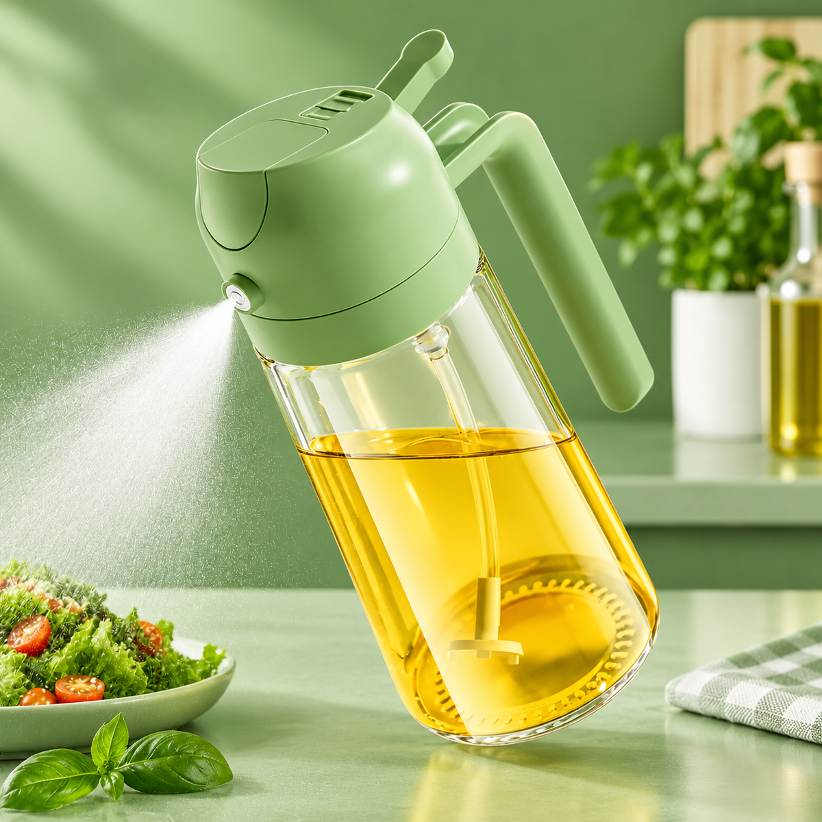 470ml 2-in-1 Oil Sprayer & Dispenser for Cooking and BBQ