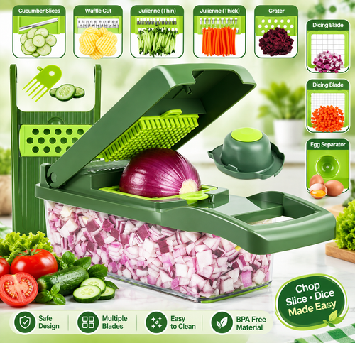 16-Piece Multi-Function Vegetable Chopper, Slicer & Dicer Set